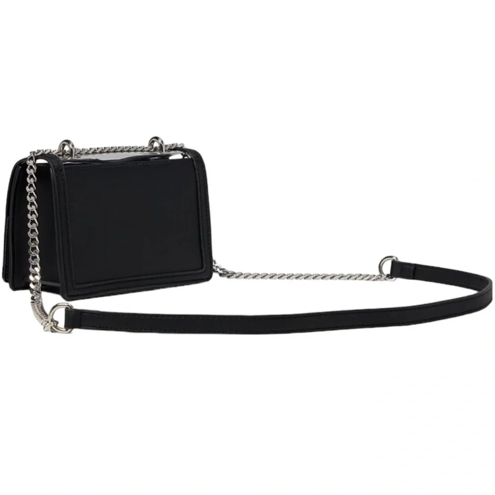 BETSEY JOHNSON Stadium bag Embellished Bow Black Clear Silver bling Like new - Picture 10 of 15